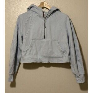 Lululemon Womens Scuba Oversized 1/2 Zip Hoodie Medium Large Lt Blue Athleisure